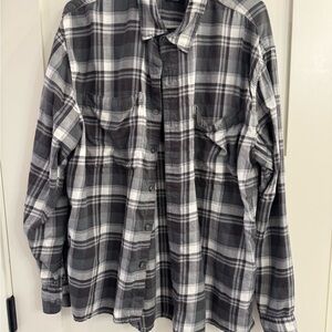 Abercrombie & Fitch Black and White Plaid Shirt